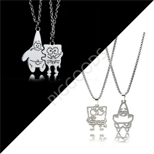 丨 Best Friends SpongeBob Love Couple Pendant Necklaces