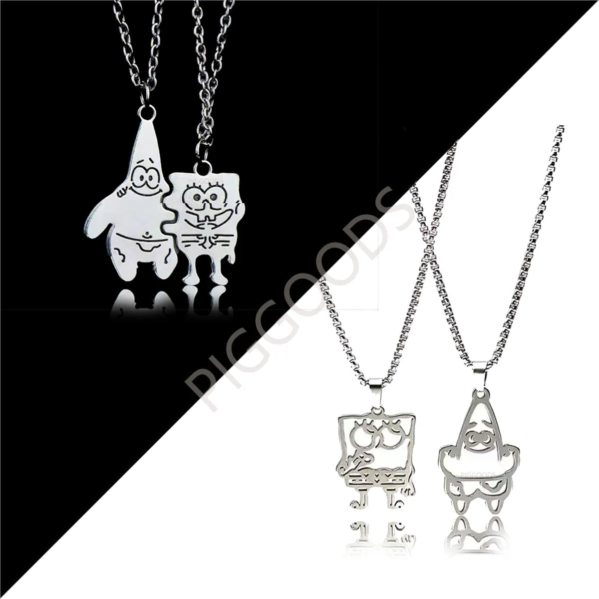 丨 Best Friends SpongeBob Love Couple Pendant Necklaces