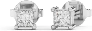 0.10 Cttw Princess Cut Natural Diamond | (H -I, I1-I2) | Embrace Elegance With Our Stunning Stud Earrings For Women | Crafted In 14K Gold, Hypoallergenic Earring, White, Rose And Yellow Color