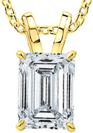 0.5-3 Carat Diamond, 14K Yellow Gold 4 Prong Set Round Cut Lab Grown Diamond Solitaire Stud Pendant Necklace (E-F, VS1-VS2) Jewelry for Women