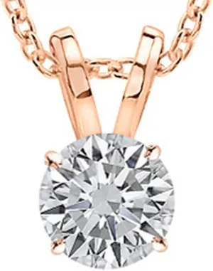 1-10 Carat 14k White Gold 4 Prong Set Round-cut Lab Grown Diamond Solitaire Stud Pendant Necklace (D-E, VVS1-VVS2) Jewelry for Women ULTRA LUXURY Collection