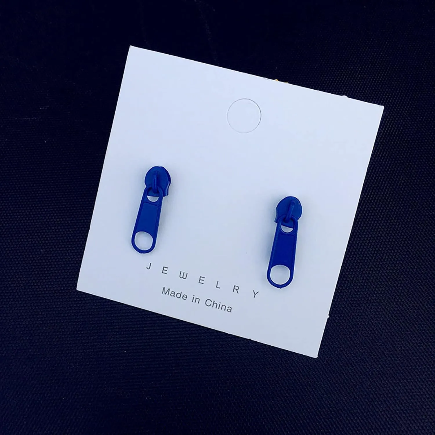 100 Mm Large Hoop Earrings for Women Summer Color Zipper Buckle Stud Earrings Personality Soft Girl Ear Clip Stainless Steel Zipper Stud Earrings (Blue, One Size)