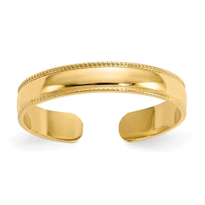 10k Mill Grain Adjustable Toe Ring