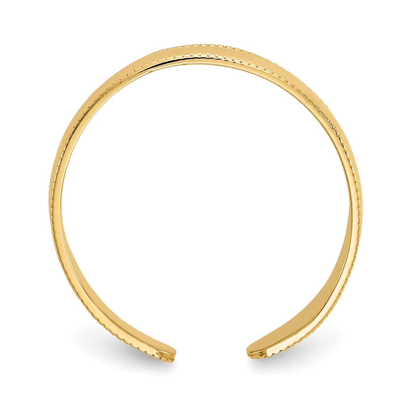 10k Mill Grain Adjustable Toe Ring