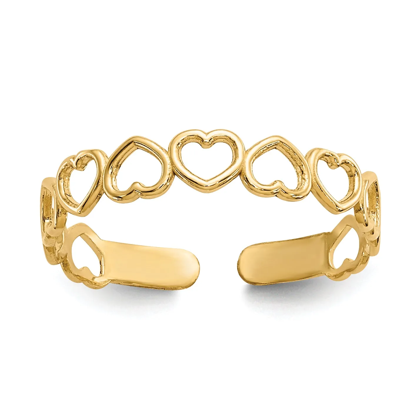 10k Open Hearts Toe Ring
