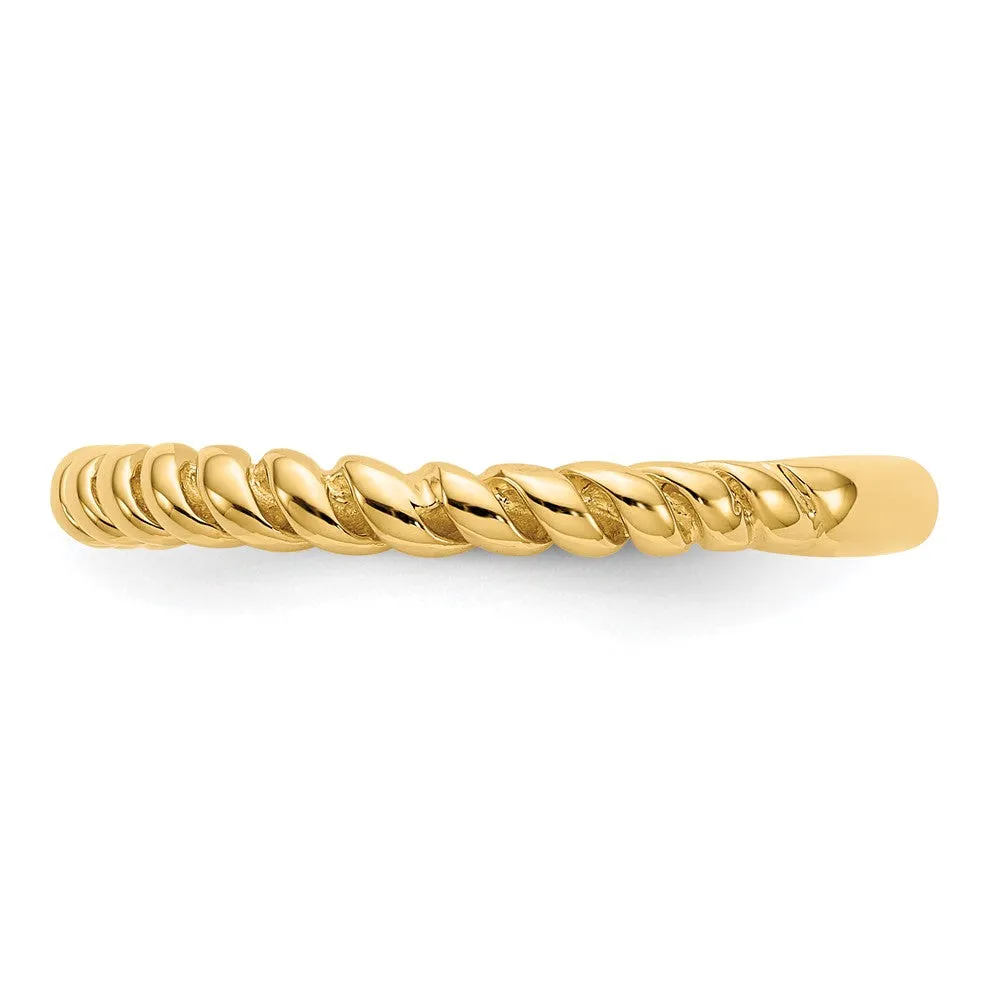 10K Polished Twisted Band-10D908