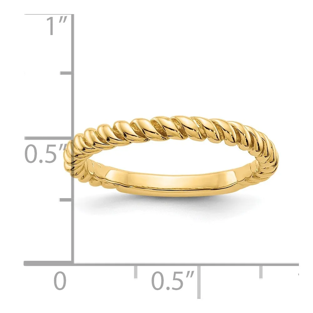 10K Polished Twisted Band-10D908