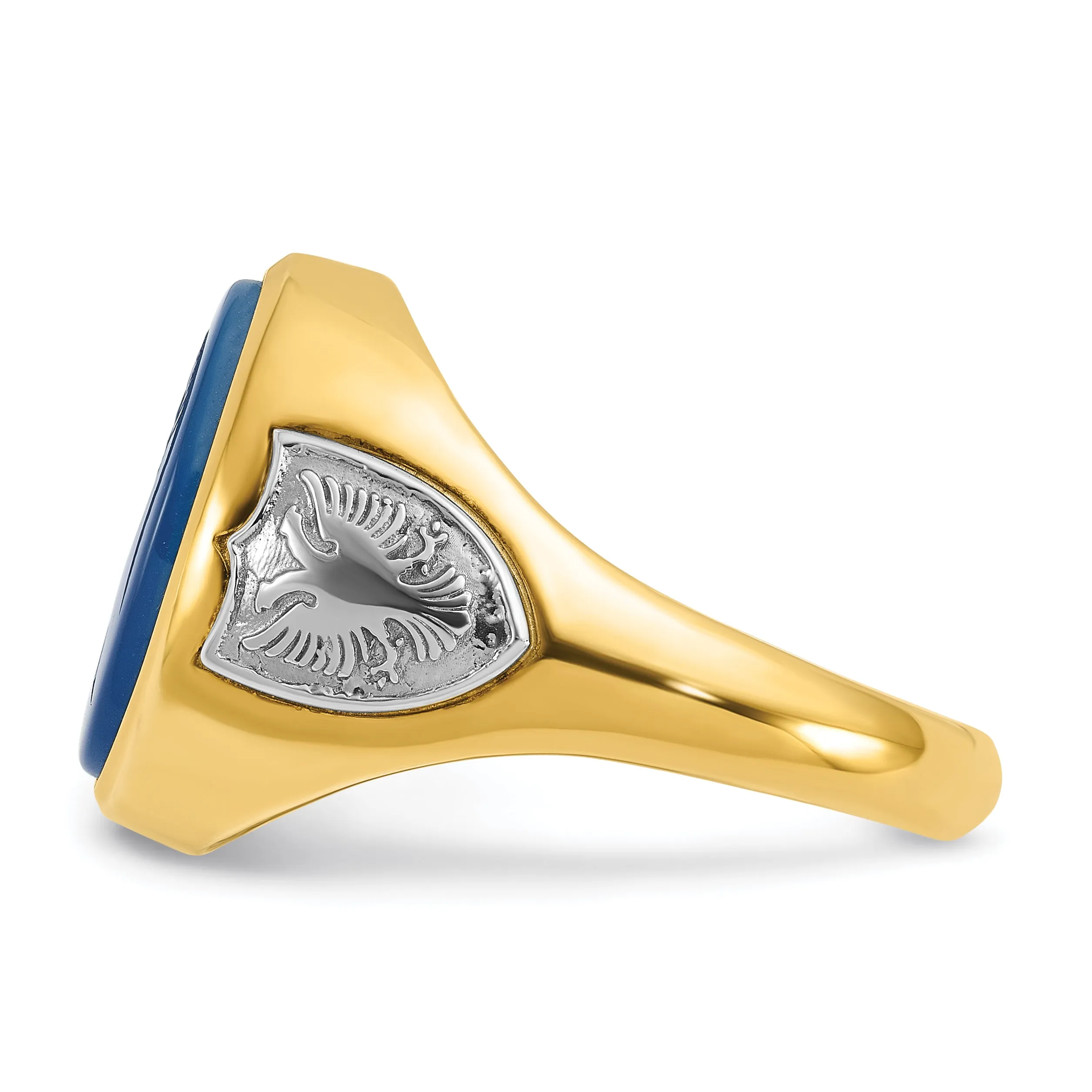 10k Two-tone IBGoodman Men's Blue Agate Complete Ring