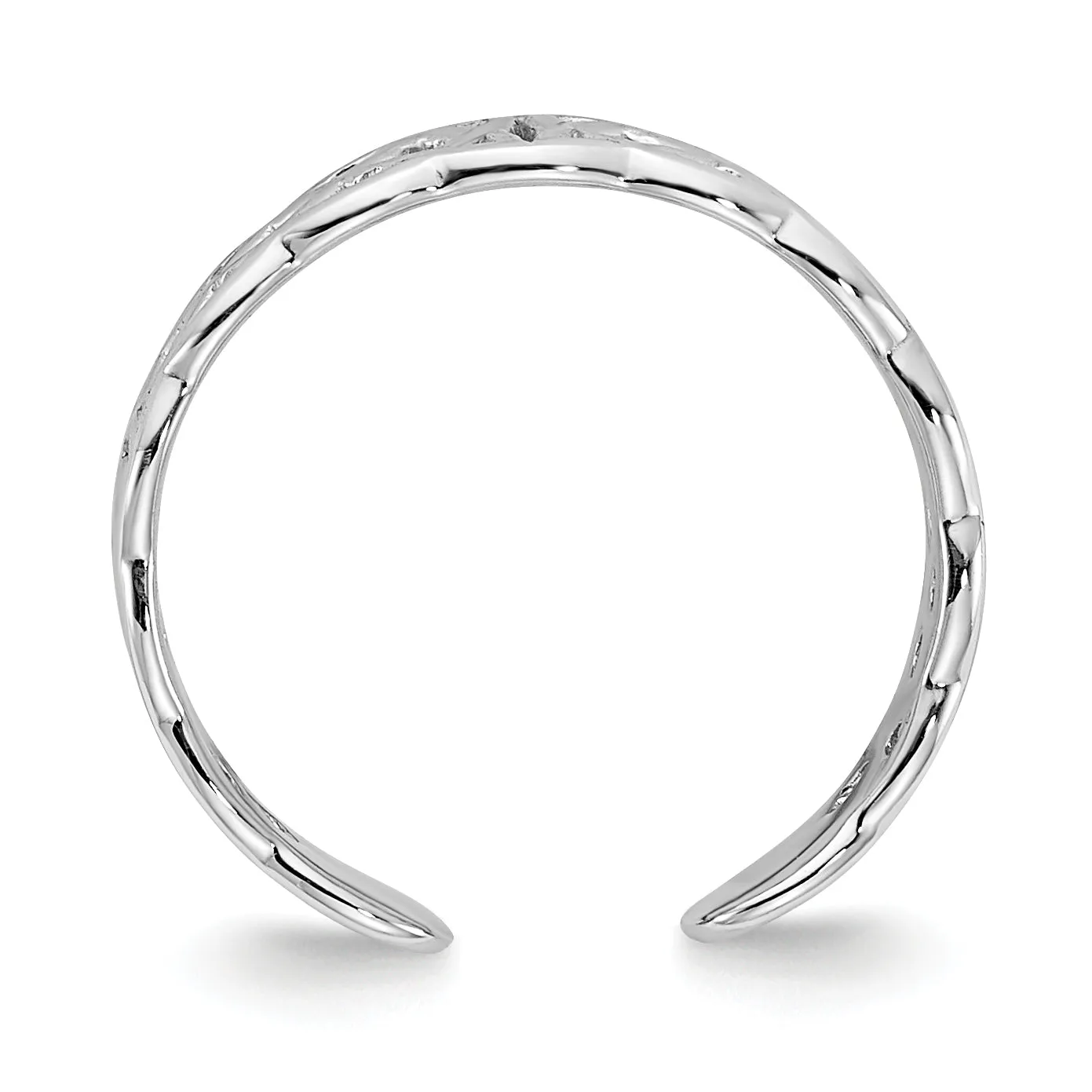 10K White Gold Polished With Design Toe Ring