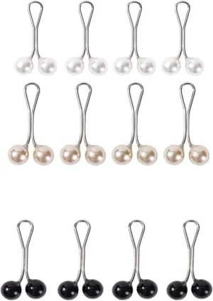 12Pcs Multicolor Headscarf Pearl Pins Clips U Shape Hijab Scarf Lady Muslim Scarf Shawl Clips Scarf Brooches Pin Jewelry Accessories, Women's Brooches and Pins, Women