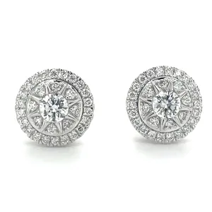 14ct White Gold 0.76ct Laboratory Grown Diamond Cluster Earrings
