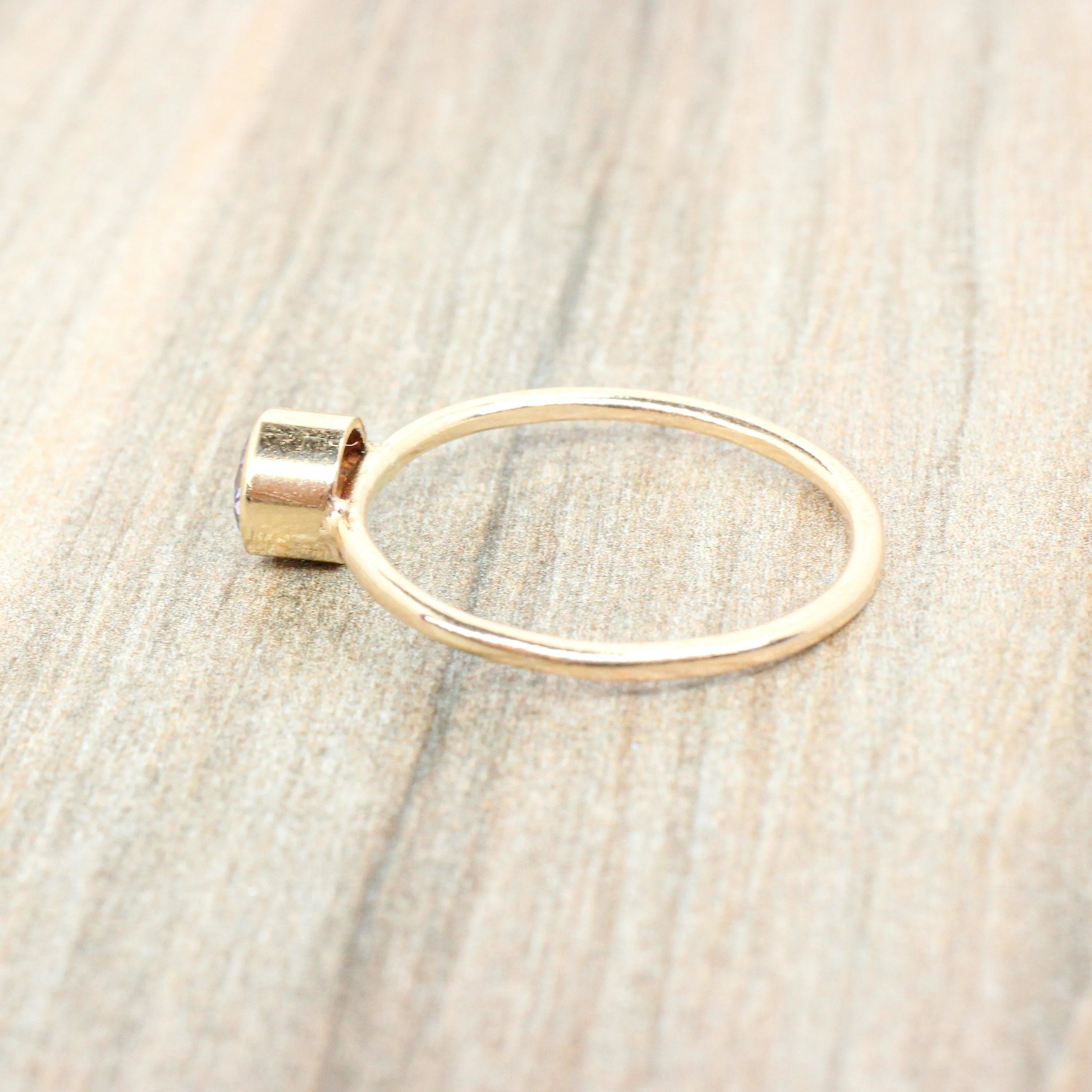 14K Gold Filled Lab Pink Tourmaline Stacking Ring