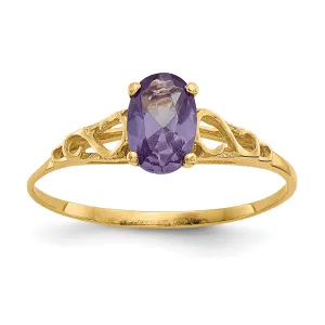 14k Madi K Synthetic Alexandrite Ring