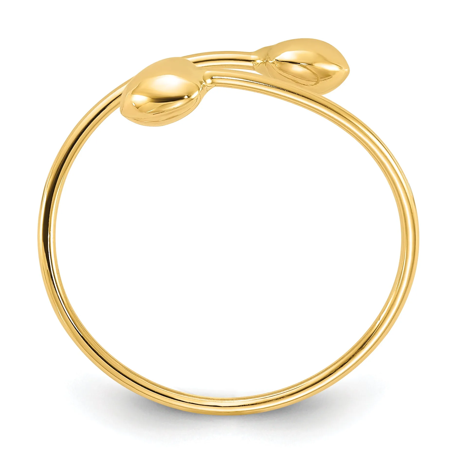 14K Polished Adjustable Heart Ring