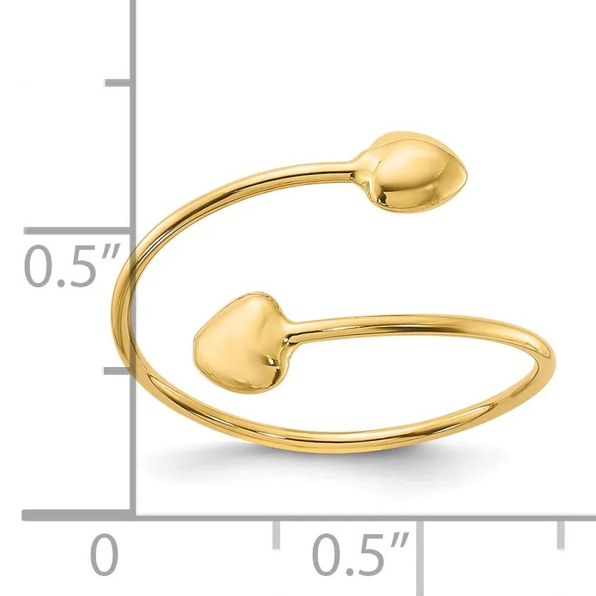 14K Polished Adjustable Heart Ring