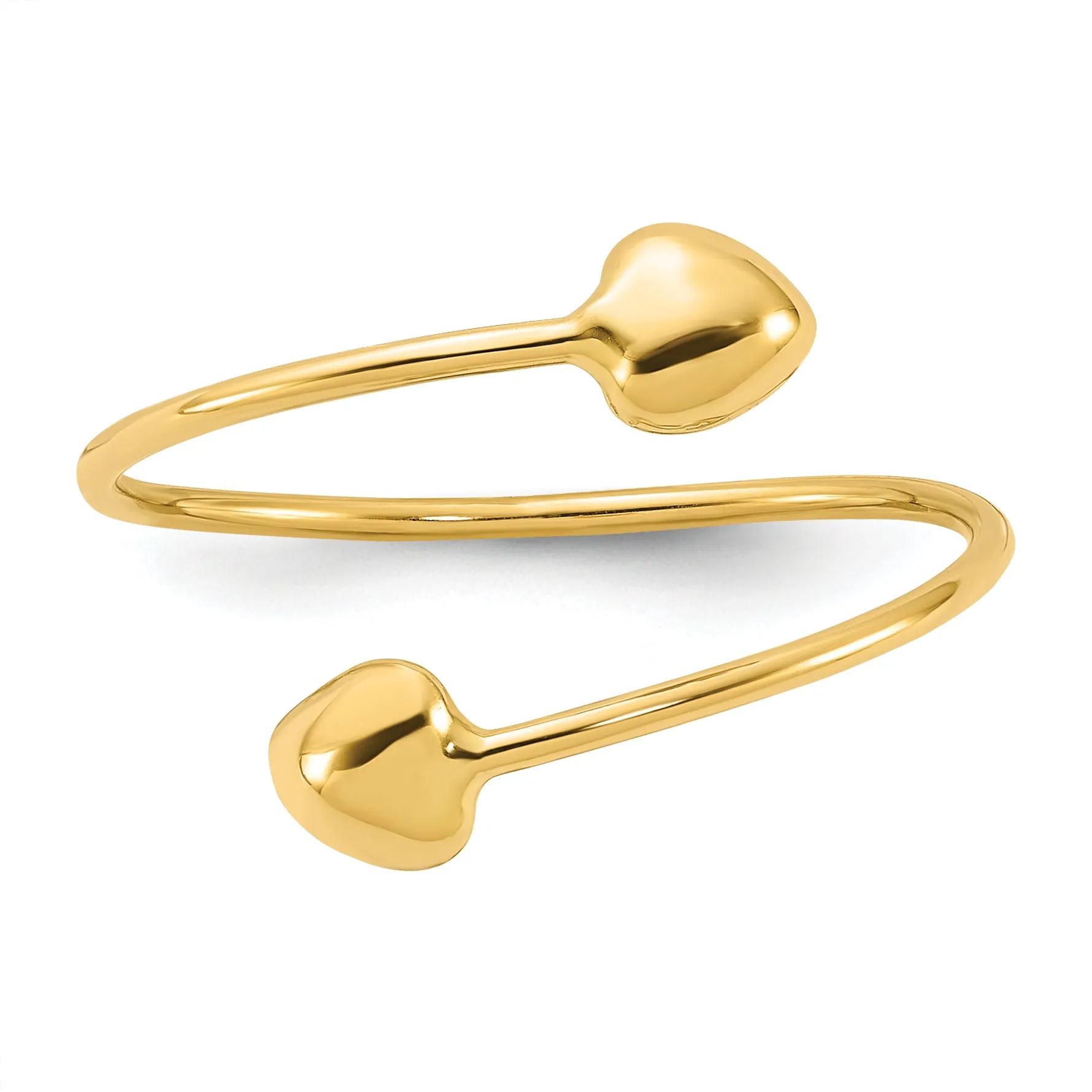 14K Polished Adjustable Heart Ring