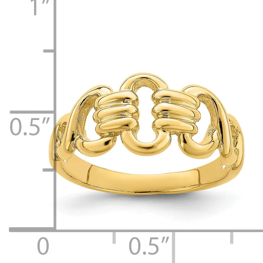 14K Polished Freeform Links Ring