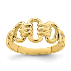 14K Polished Freeform Links Ring