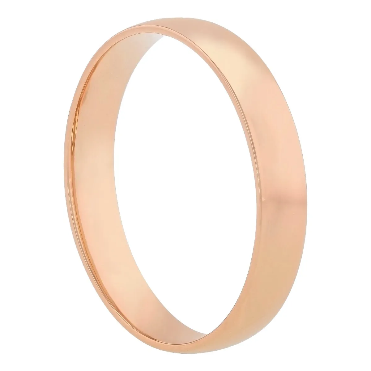 14K Rose Gold High Polish Band, 4MM