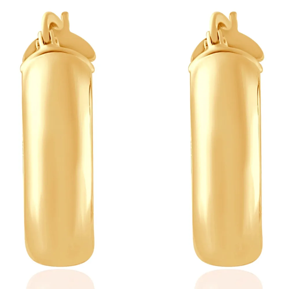 14k Yellow Gold 5.5mm Small Designer Hoops Women's Earrings 3/4" Tall 2.30grams
