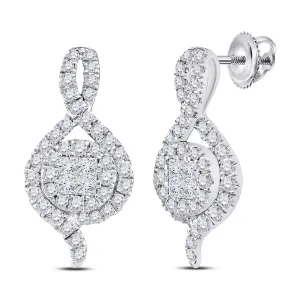 14kt White Gold Diamond Brilliance Cluster Earrings
