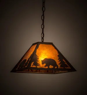 14"Sq Lone Bear Pendant