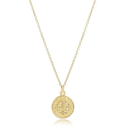 16" Necklace Gold Blessing Gold Disc [Gold-N16GBLSGD]