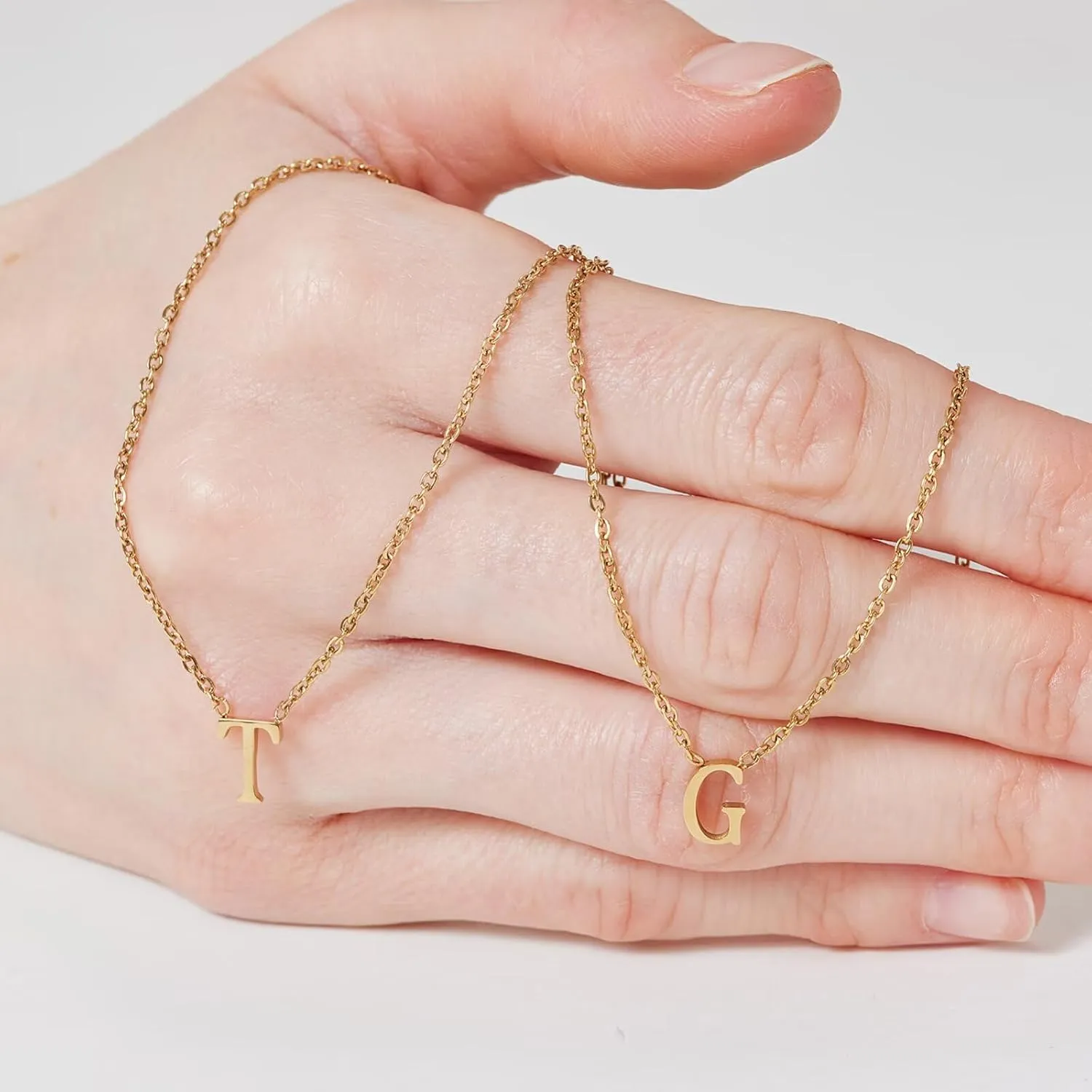 18k Gold Initial and Cross Layered Necklaces for Women Dainty Christian Jewelry Personalized Name Necklace Christian Gift for Her Friendship Elegant Gold Necklace for Women