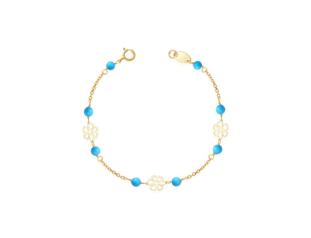 18K Gold Turquoise Bracelet <br> Le Fleur Collection