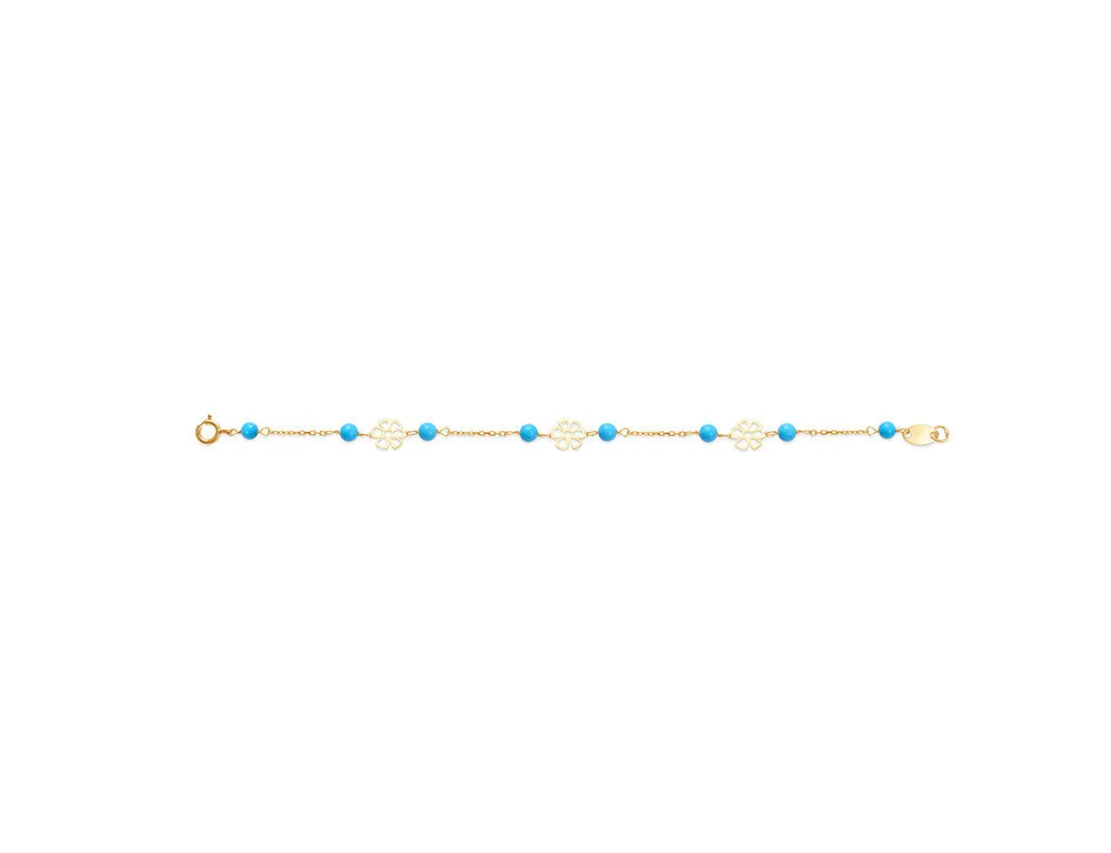 18K Gold Turquoise Bracelet <br> Le Fleur Collection