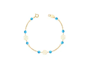 18K Gold Turquoise Bracelet <br> Le Fleur Collection