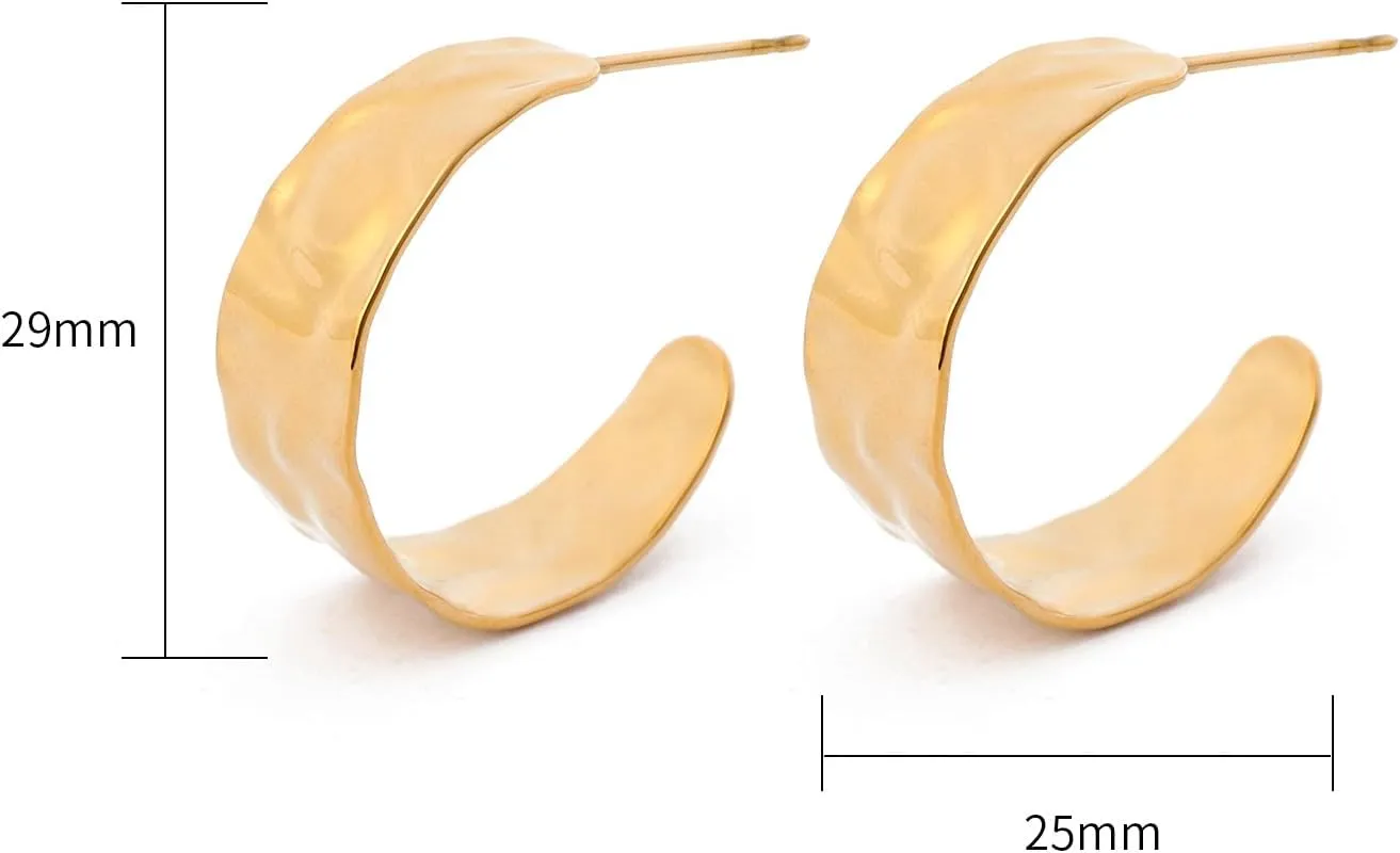 18K Real Gold Plating Heart/Half Hoop Earrings Boho Trendy Dragonfly Earrings Jewelry Gift for Women