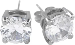 18k White Gold Stainless Steel Round Stud Earrings