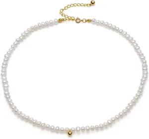 2-3mm Freshwater Cultured Tiny Pearl Choker Necklace Small Seed Rice Shape Natural Pearl Necklace