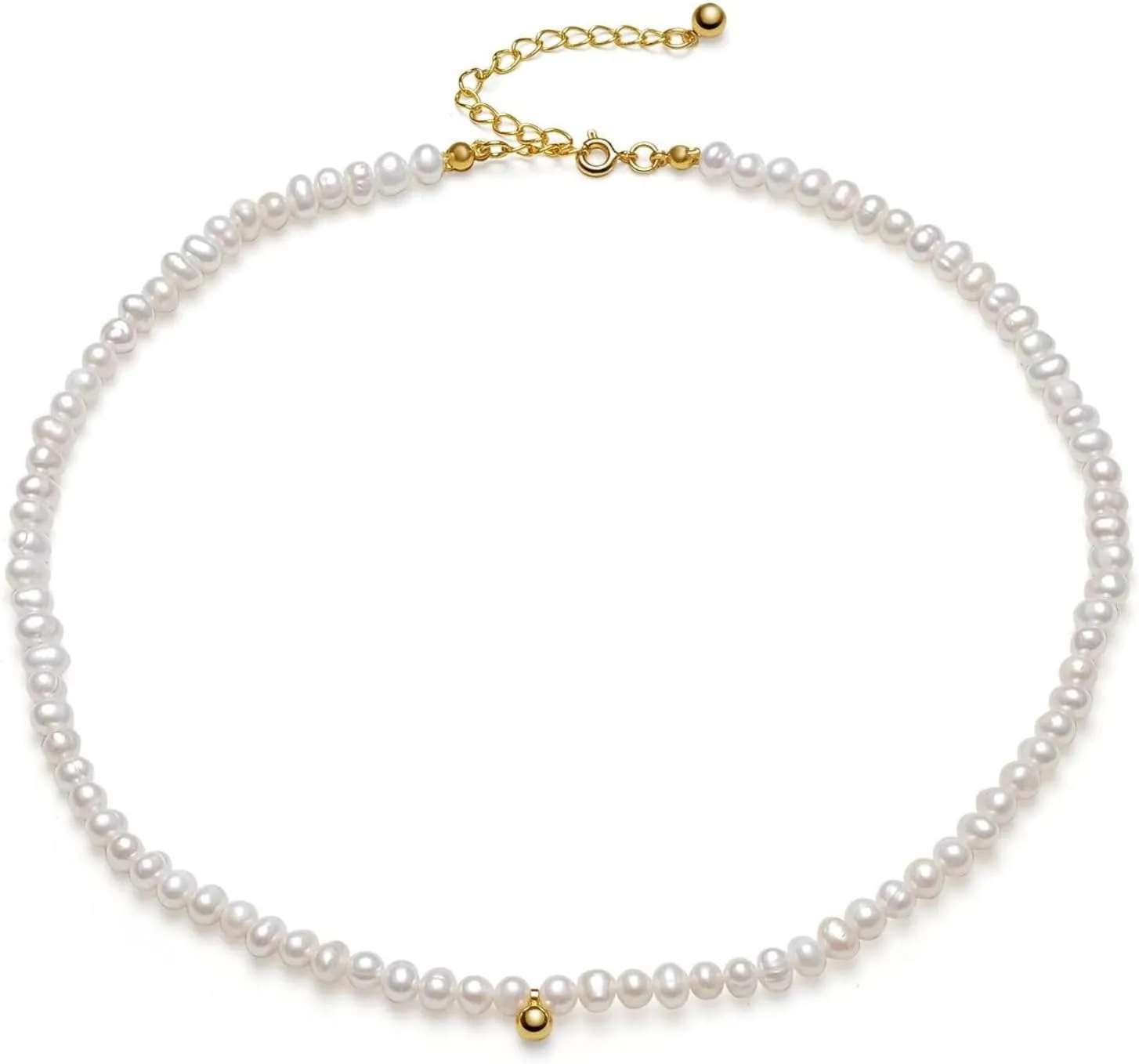 2-3mm Freshwater Cultured Tiny Pearl Choker Necklace Small Seed Rice Shape Natural Pearl Necklace