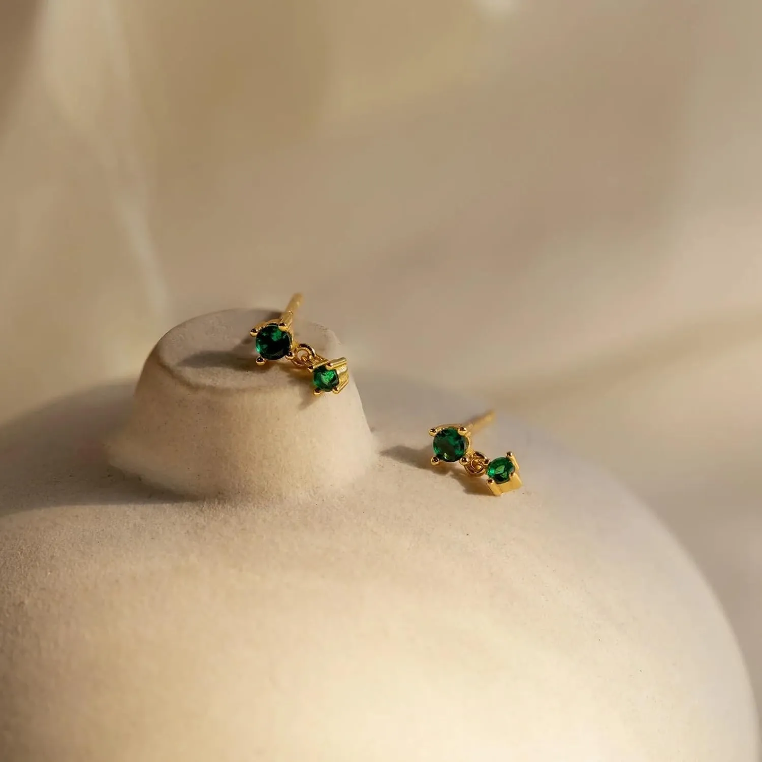 2 Pairs 20G/18G/16G Dainty Stud Earrings, Cubic Zirconia Screw Flat Back Drop Earrings & Tiny Birthstone Dangle Earrings