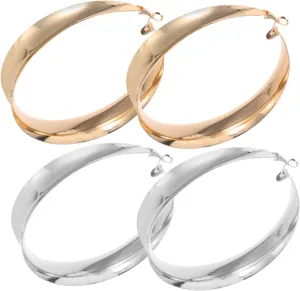 2 Pairs Large Geometric Hoop Earrings for Women Metal Circle Design Jewelry Lightweight Comfort for Parties Weddings Everyday Fashion Boho Style