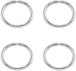 2 Pairs of 14K Gold Tiny Small Endless 10mm Thin Cartilage Hoop Earrings for men or women