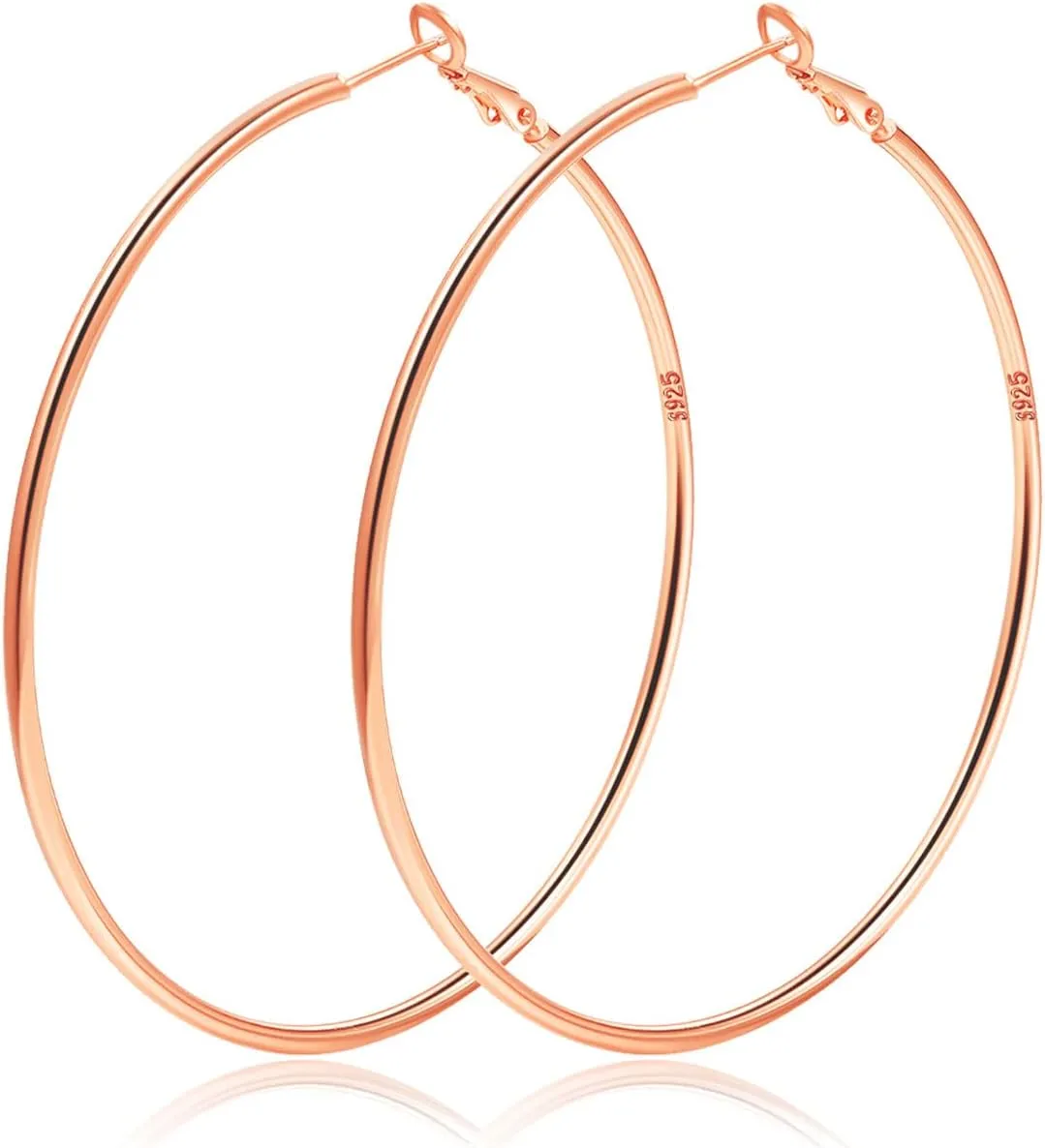 2mm Sterling Silver Big Hoop Earrings For Women - Large Hypoallergenic Circle Endless Thin Oversize Silver Hoops