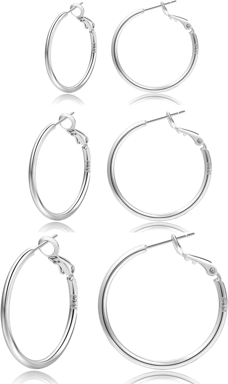 2mm Sterling Silver Big Hoop Earrings For Women - Large Hypoallergenic Circle Endless Thin Oversize Silver Hoops