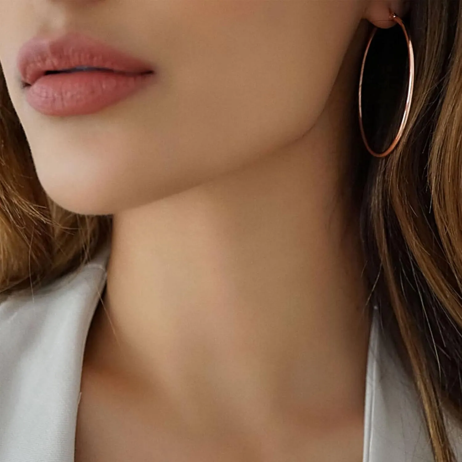 2mm Sterling Silver Big Hoop Earrings For Women - Large Hypoallergenic Circle Endless Thin Oversize Silver Hoops