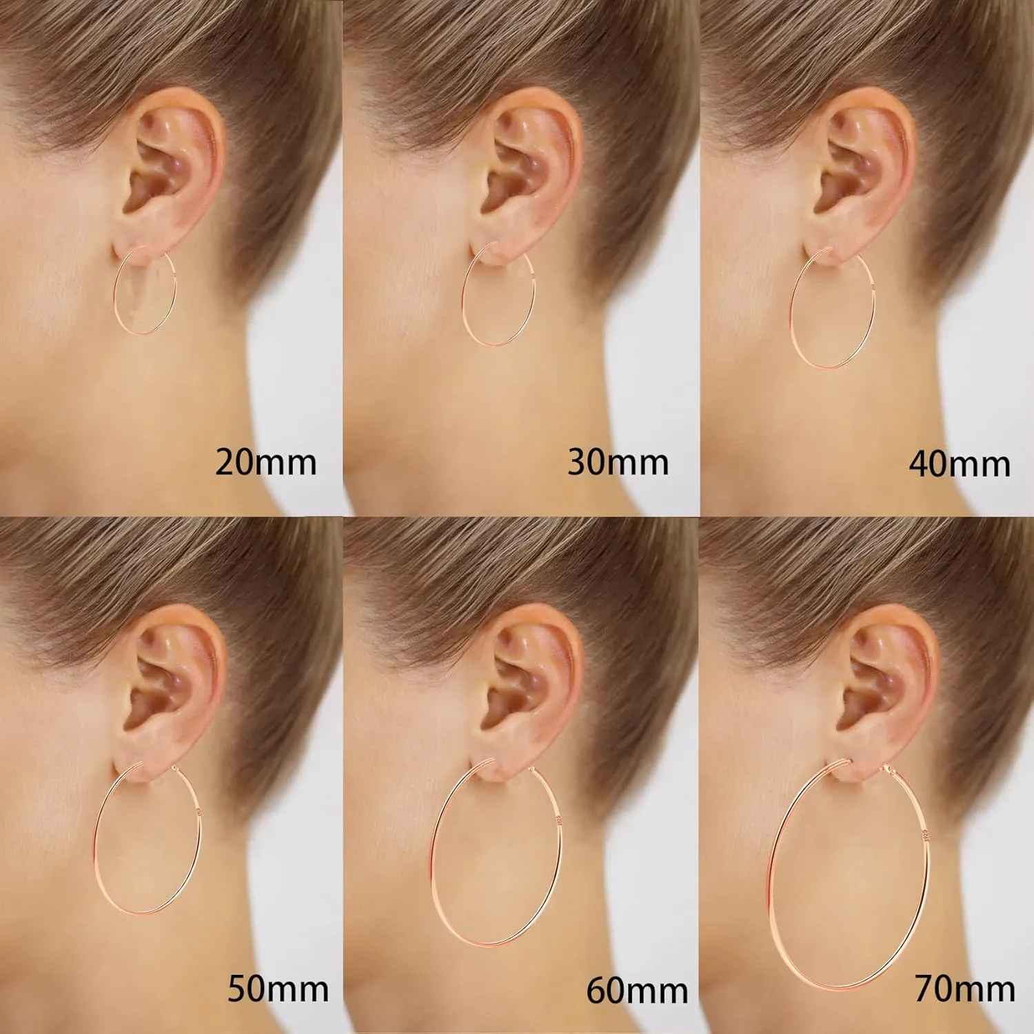 2mm Sterling Silver Big Hoop Earrings For Women - Large Hypoallergenic Circle Endless Thin Oversize Silver Hoops