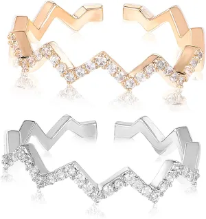 2Pcs Adjustable Knuckle Rings Finger Rings for Women Lightweight Comfortable present for Parties Dating Daily Wear Stylish Colors