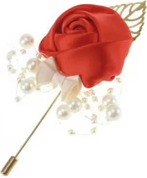 2pcs Bride Clothing Pin Floral Brooch Bridal Banquet Decor Pearl Boutonniere