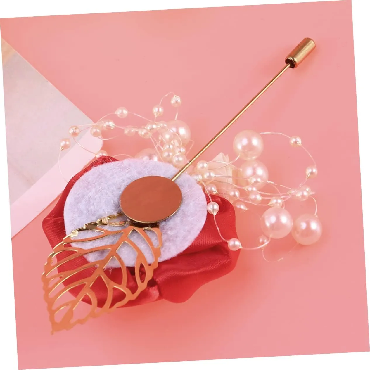 2pcs Bride Clothing Pin Floral Brooch Bridal Banquet Decor Pearl Boutonniere