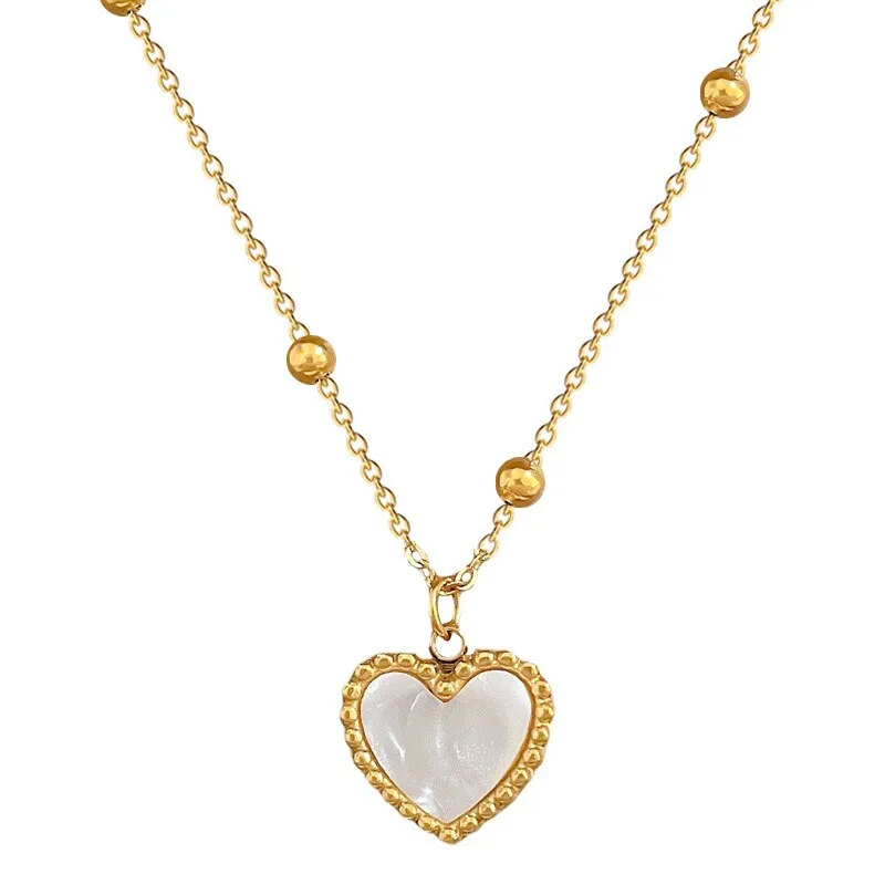 316L Stainless Steel Double-Sided Heart Love Pendant Necklace For Women