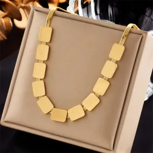316L Stainless Steel Geometric Square Pendant Necklace For Women