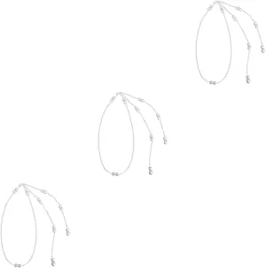 3pcs Bride Pendant Necklace Tassels Backless Body Chain Jewelry for Weddings Engagements and Special Occasions Silver Elegance