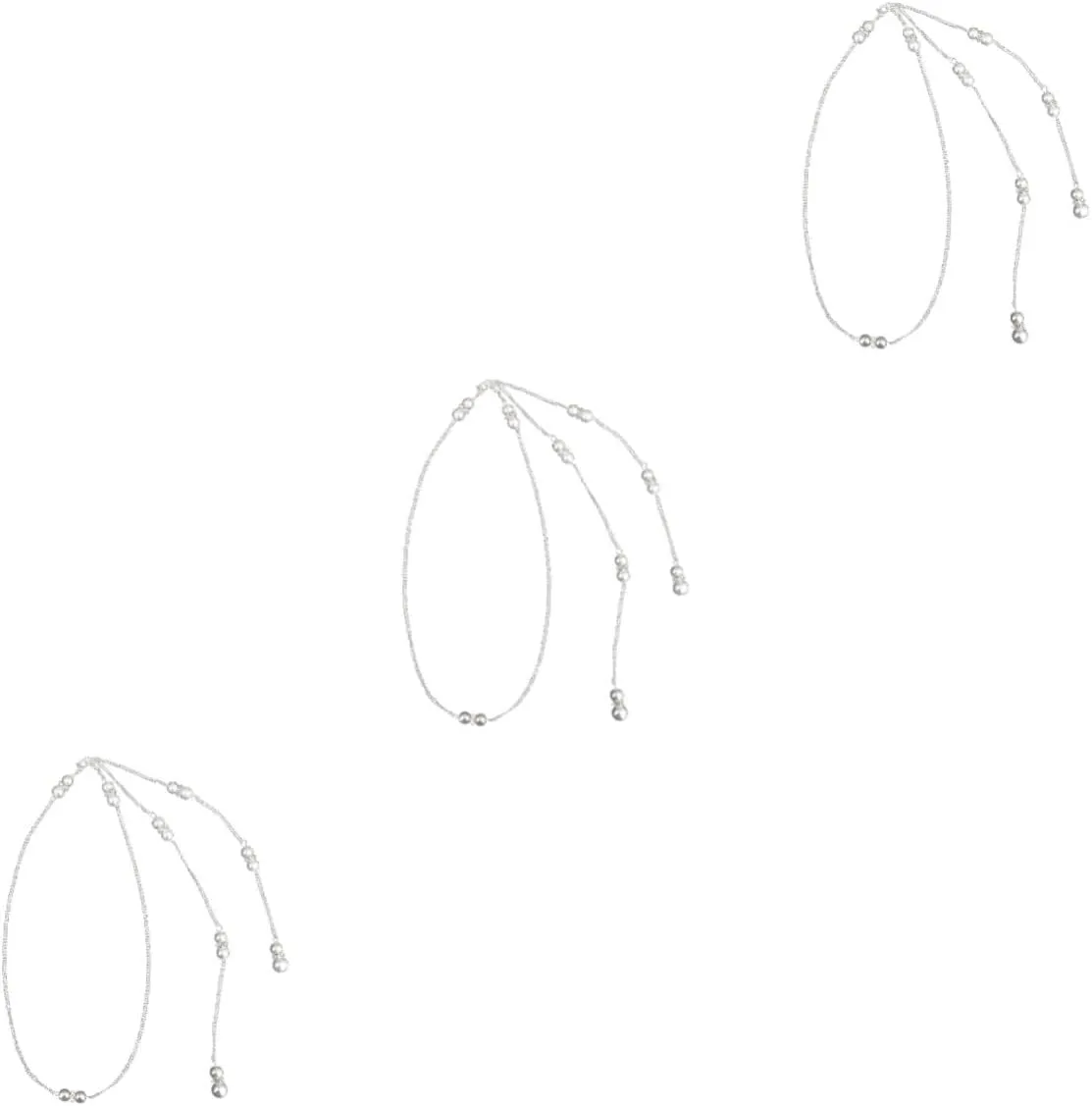 3pcs Bride Pendant Necklace Tassels Backless Body Chain Jewelry for Weddings Engagements and Special Occasions Silver Elegance