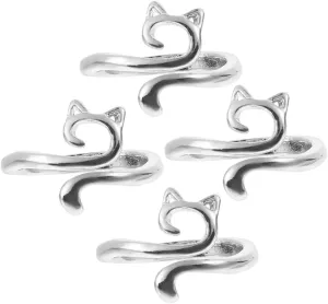 4Pcs Adjustable for Women and Teen Stylish Metal Finger Rings Jewelry Lightweight and Comfortable Daily Accessories present for Parties and Special Occasions